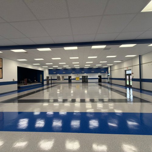 Commercial flooring installed in a gymnasium