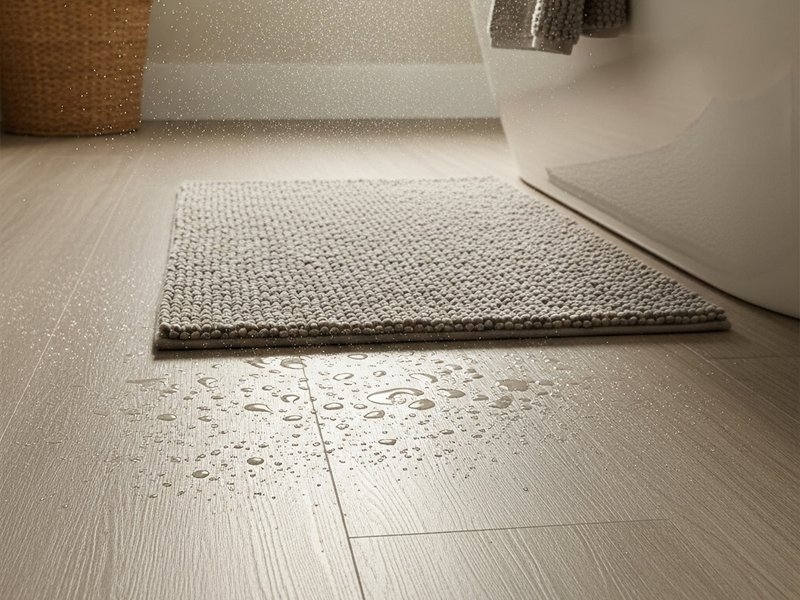 Water droplets on an LVP floor