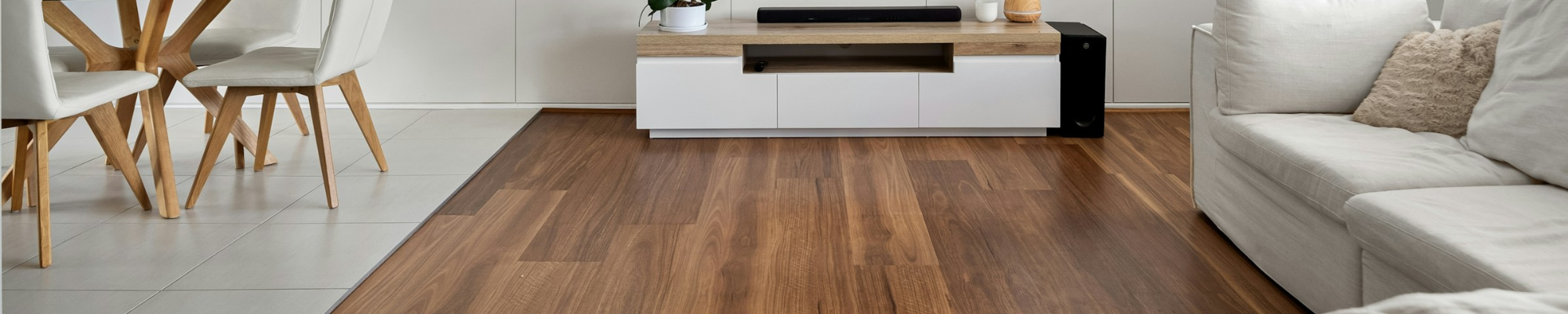 Wood and tile floor in a modern home